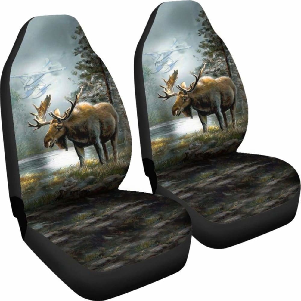 2Pcs Car Seat Covers - Moose Hunting 205017
