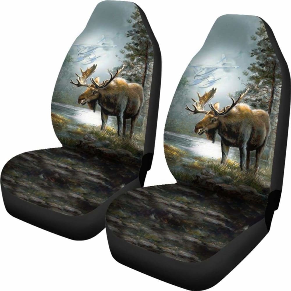 2Pcs Car Seat Covers - Moose Hunting 205017