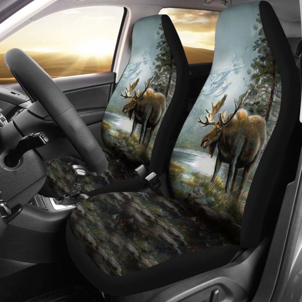 2Pcs Car Seat Covers - Moose Hunting 205017