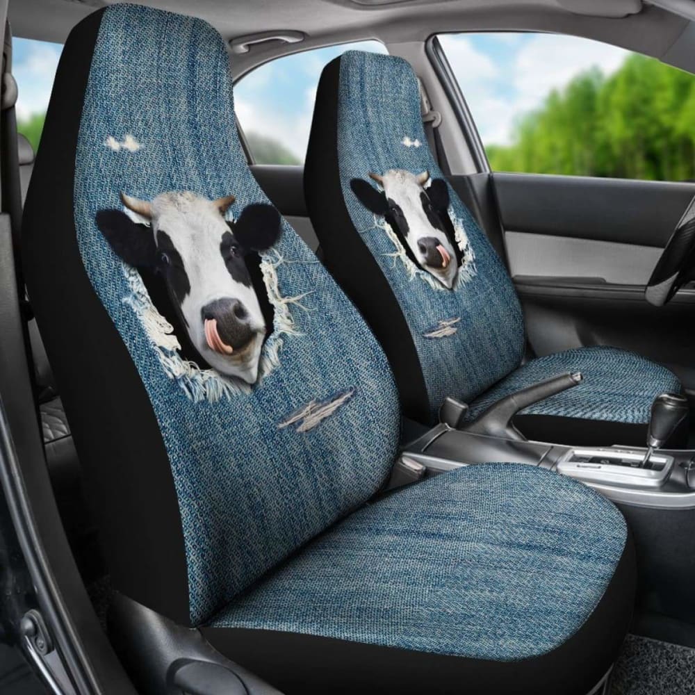 3D Cow Fake Jean-2 Car Seat Covers 144730