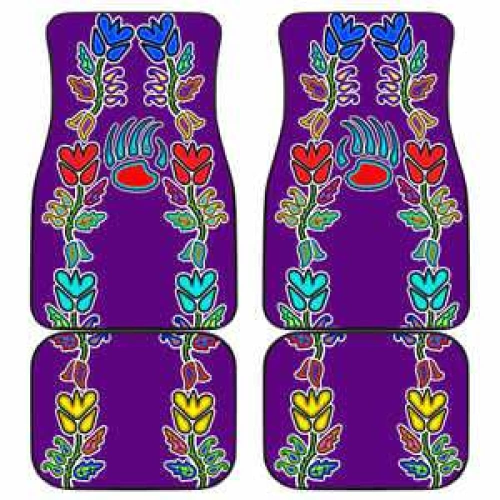 4 Generations Floral With Bearpaw Purple Car Floor Mats 094209 - YourCarButBetter