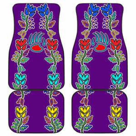 4 Generations Floral With Bearpaw Purple Car Floor Mats 094209 - YourCarButBetter