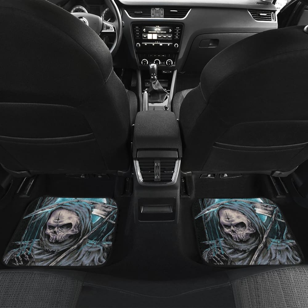 4 Pcs Gothic Skull Car Mats 101819 - YourCarButBetter