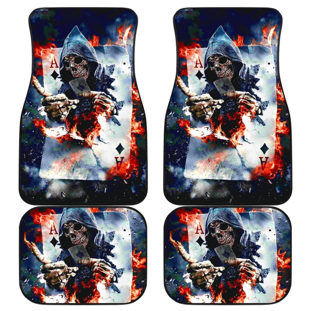 4 Pcs Grim Reaper Halloween Car Mats 101819 - YourCarButBetter