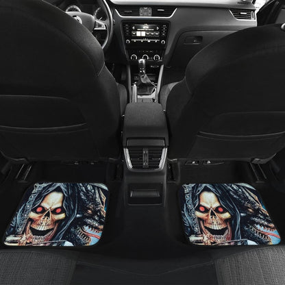 4 Pcs Grim Reaper Skull Car Mats 101819 - YourCarButBetter