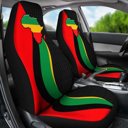African Car Seat Cover - Pan-African Flag And Map - 11 153908 - YourCarButBetter