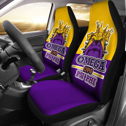 African Omega Psi Phi Car Seat Covers - Bulldog Style - 105905 - YourCarButBetter