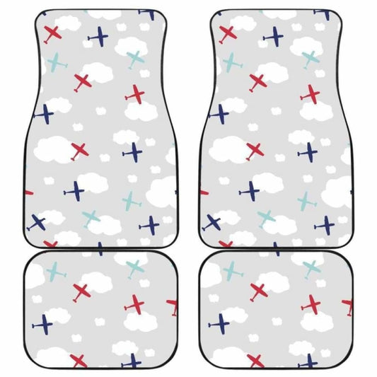 Airplane Cloud Grey Background Front And Back Car Mats 194013 - YourCarButBetter