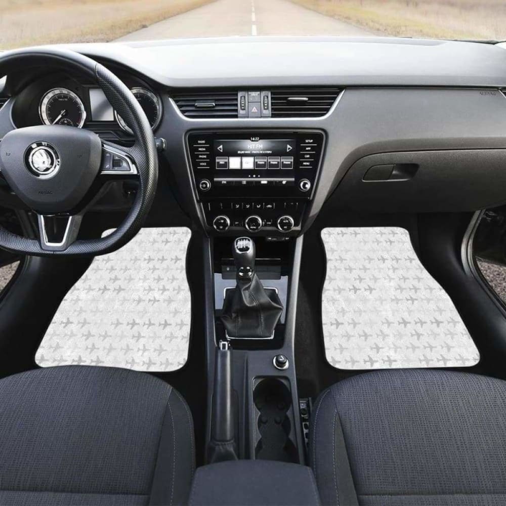 Airplane Print Pattern Front And Back Car Mats 194013 - YourCarButBetter