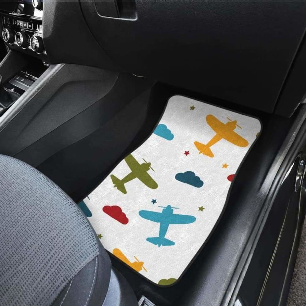 Airplane Star Cloud Colorful Front And Back Car Mats 194013 - YourCarButBetter