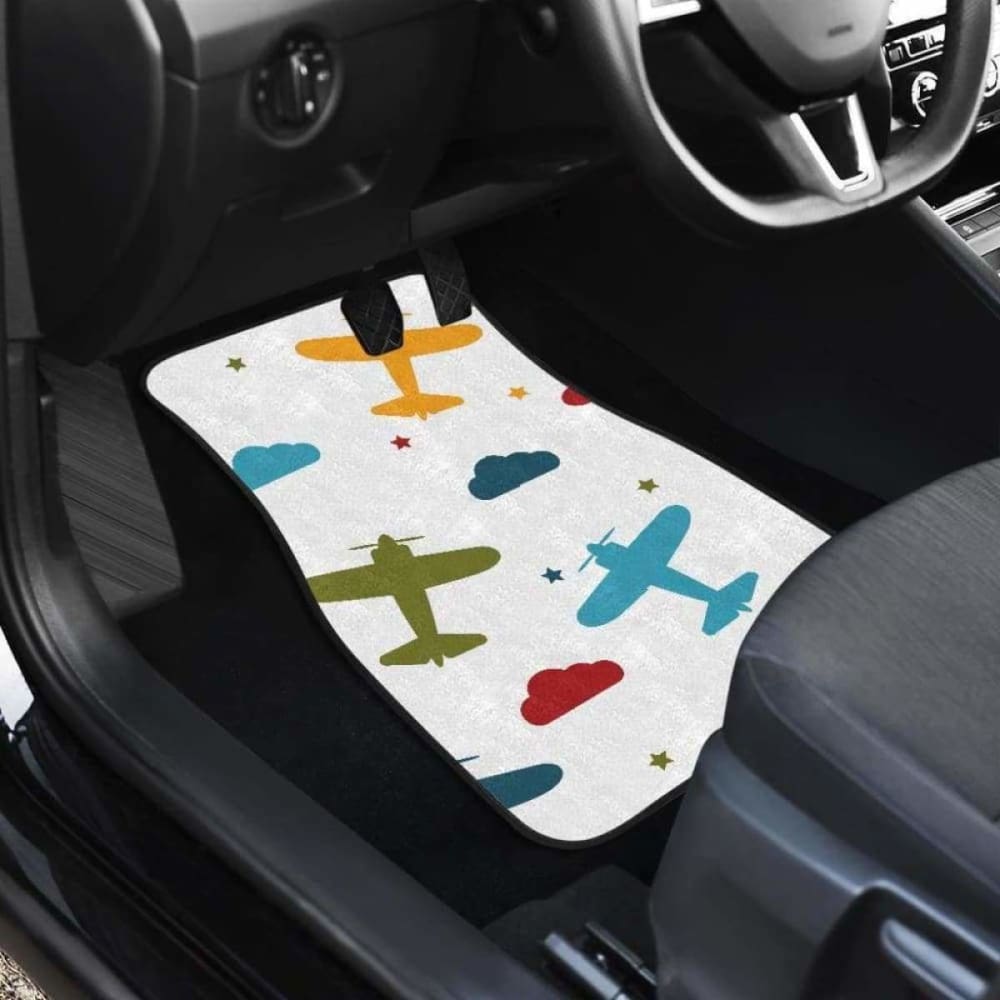 Airplane Star Cloud Colorful Front And Back Car Mats 194013 - YourCarButBetter