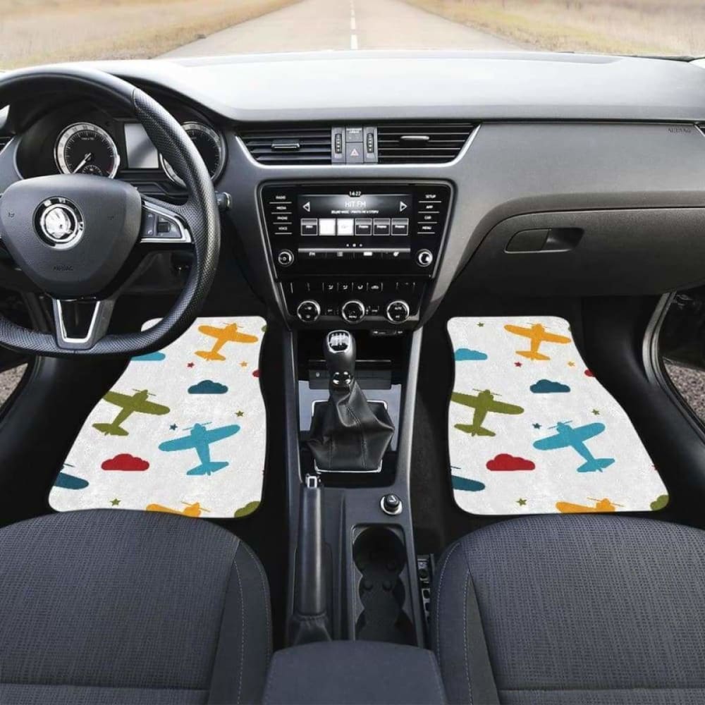Airplane Star Cloud Colorful Front And Back Car Mats 194013 - YourCarButBetter