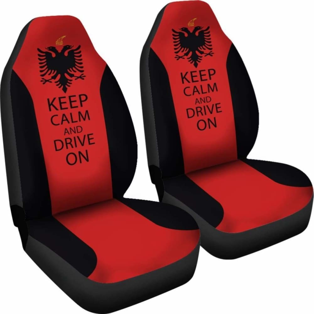Albania Car Seat Covers - Albania Keep Calm And Drive On 6 163730 - YourCarButBetter