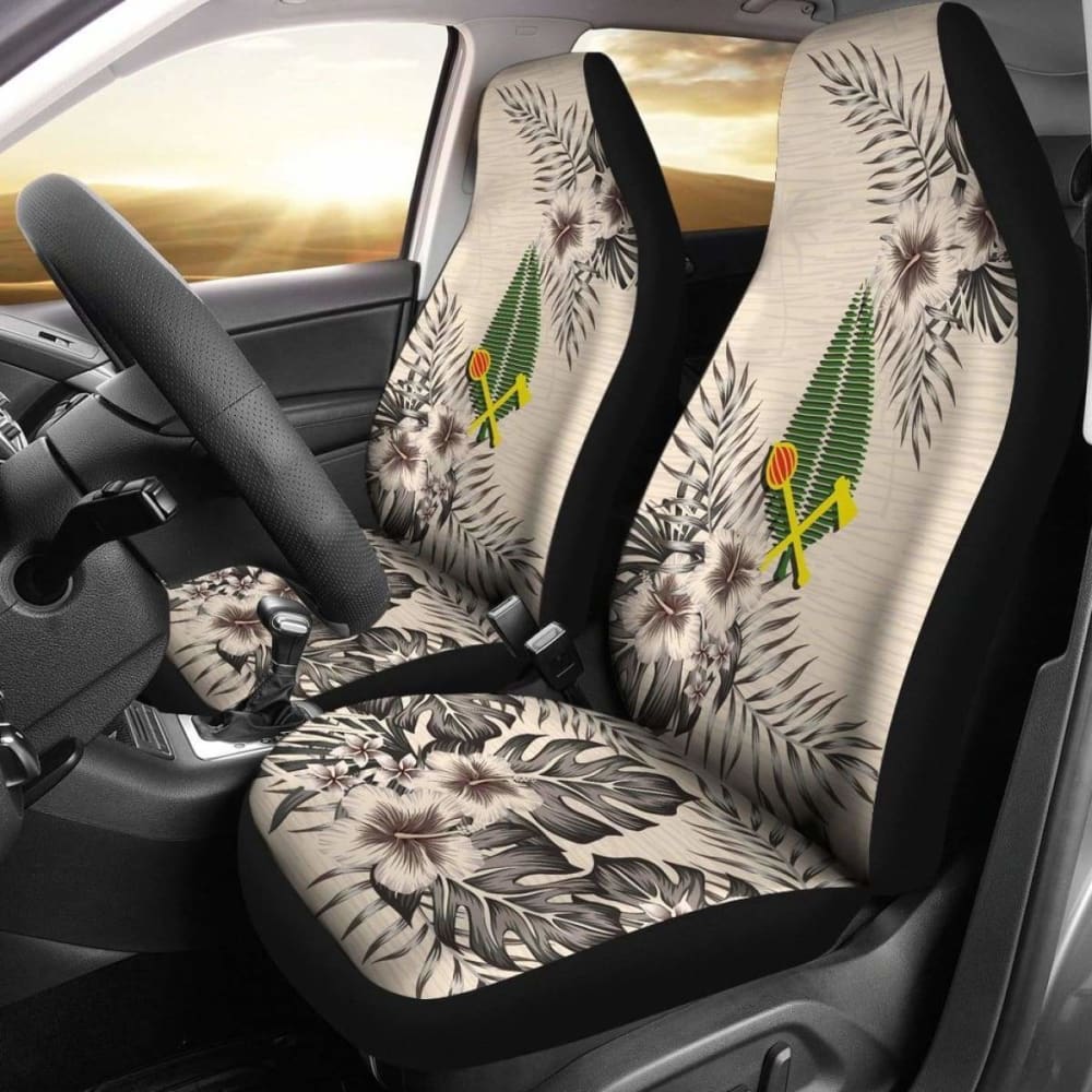(Alo) Wallis And Futuna Car Seat Covers The Beige Hibiscus (Set Of Two) 7 232125 - YourCarButBetter