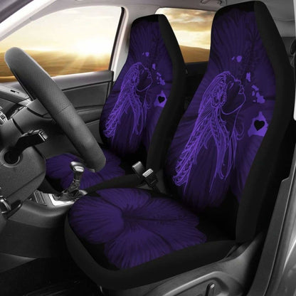 Alohawaii Car Seat Covers - Hawaii Hula Girl Hibiscus Map Purple - 232125 - YourCarButBetter