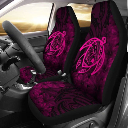 Alohawaii Car Seat Covers - Hawaii Turtle Map Hibiscus Poly Pink - New Awesome 091114 - YourCarButBetter