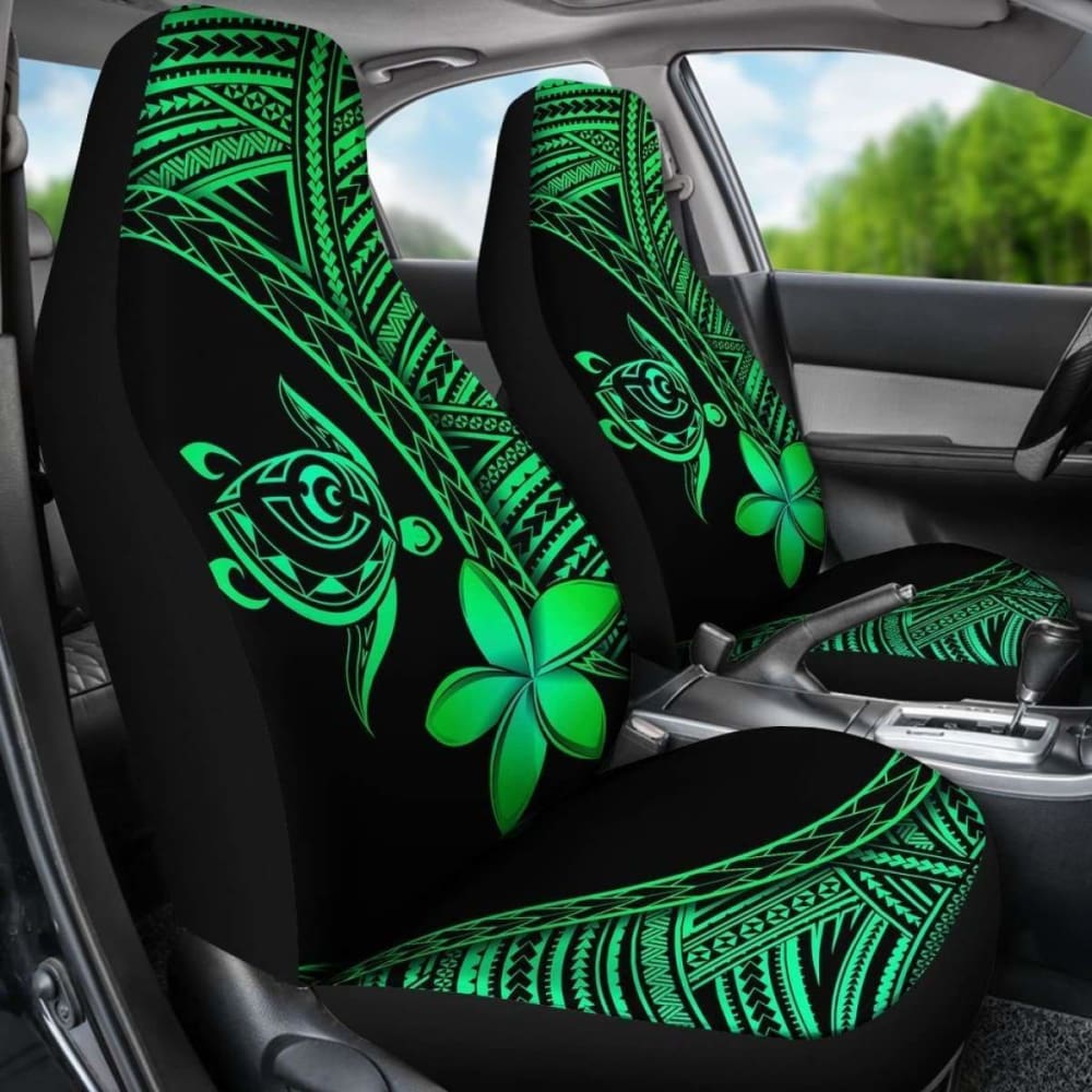 Alohawaii Car Seat Covers - Hawaii Turtle Plumeria Green - New 091114 - YourCarButBetter