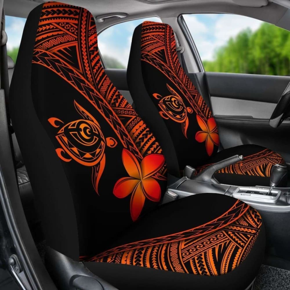 Alohawaii Car Seat Covers - Hawaii Turtle Plumeria Orange - New 091114 - YourCarButBetter