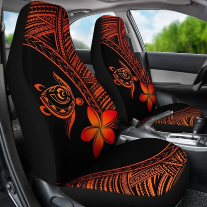 Alohawaii Car Seat Covers - Hawaii Turtle Plumeria Orange - New 091114 - YourCarButBetter