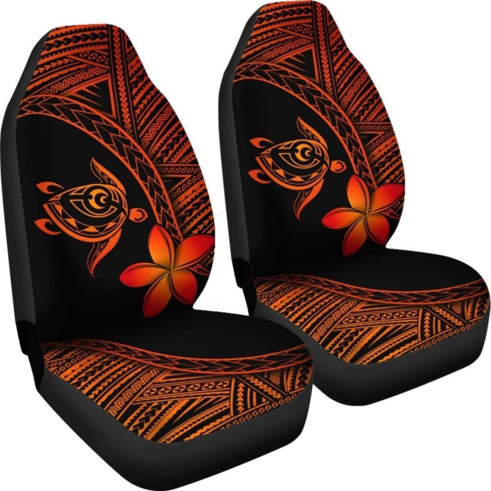 Alohawaii Car Seat Covers - Hawaii Turtle Plumeria Orange - New 091114 - YourCarButBetter