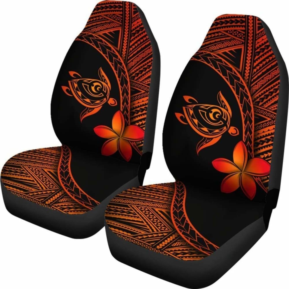 Alohawaii Car Seat Covers - Hawaii Turtle Plumeria Orange - New 091114 - YourCarButBetter