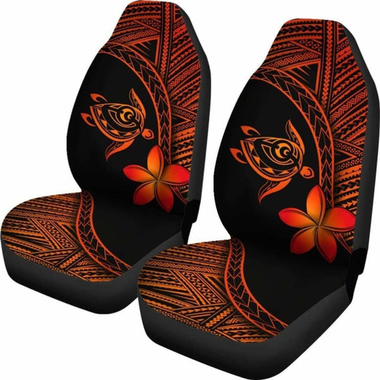 Alohawaii Car Seat Covers - Hawaii Turtle Plumeria Orange - New 091114 - YourCarButBetter