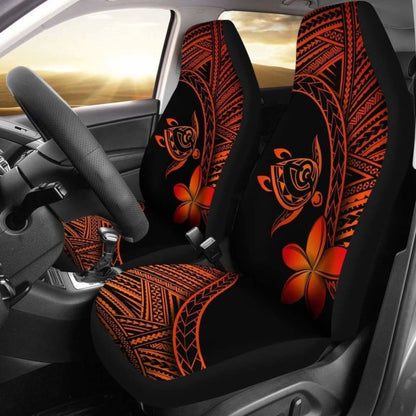 Alohawaii Car Seat Covers - Hawaii Turtle Plumeria Orange - New 091114 - YourCarButBetter