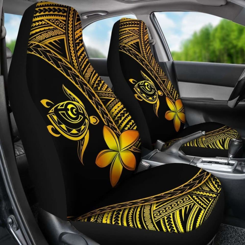 Alohawaii Car Seat Covers - Hawaii Turtle Plumeria Yellow - New 091114 - YourCarButBetter