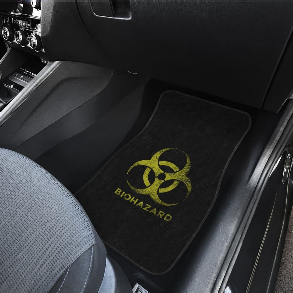 Amazing Alert Black and Yellow Biohazard Car Floor Mats 211401 - YourCarButBetter