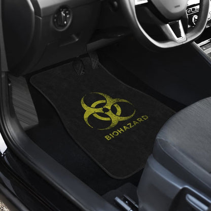 Amazing Alert Black and Yellow Biohazard Car Floor Mats 211401 - YourCarButBetter