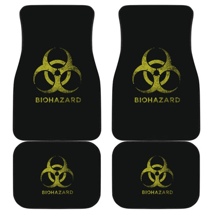 Amazing Alert Black and Yellow Biohazard Car Floor Mats 211401 - YourCarButBetter