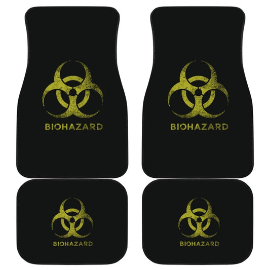 Amazing Alert Black and Yellow Biohazard Car Floor Mats 211401 - YourCarButBetter