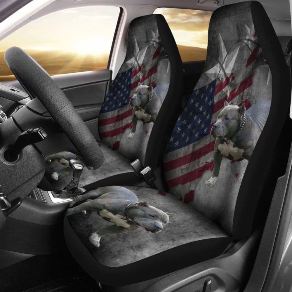 Amazing American Flag Pit Bull Car Seat Cover 203011