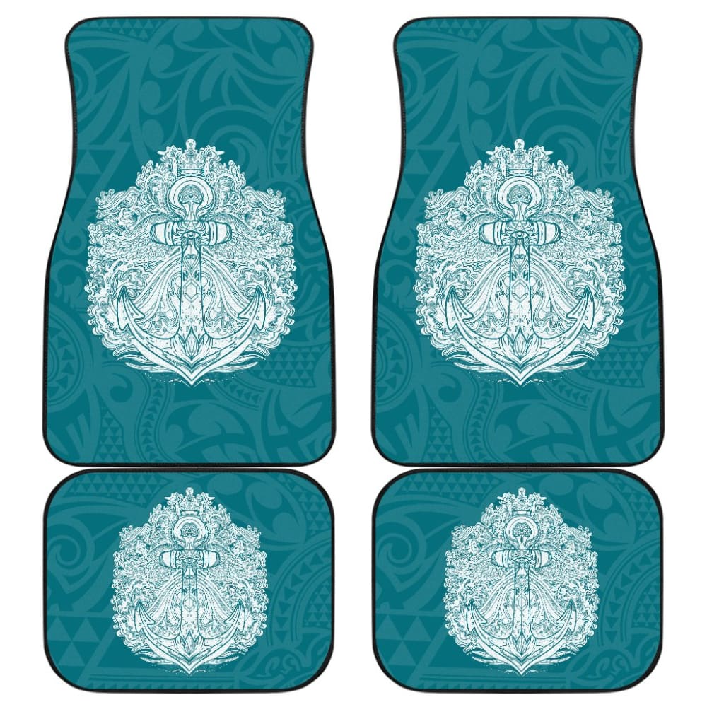 Amazing Anchor Poly Tribal Car Floor Mats 212004 - YourCarButBetter