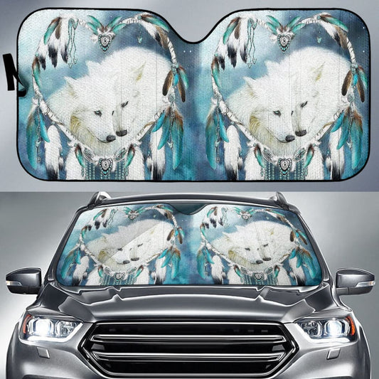 Amazing And Lovely Wolf Dreamcatcher Car Auto Sun Shades - Make Your Own Styles