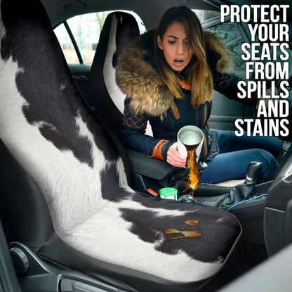 Amazing Best Gift Black And White Cowhide Print Car Seat Covers Custom 1 210601 - YourCarButBetter