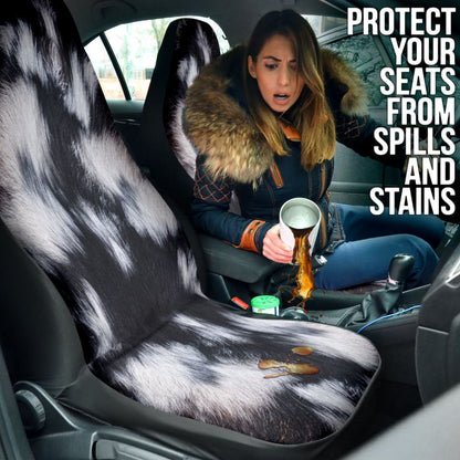 Amazing Best Gift Black And White Cowhide Print Car Seat Covers Custom 2 210601 - YourCarButBetter