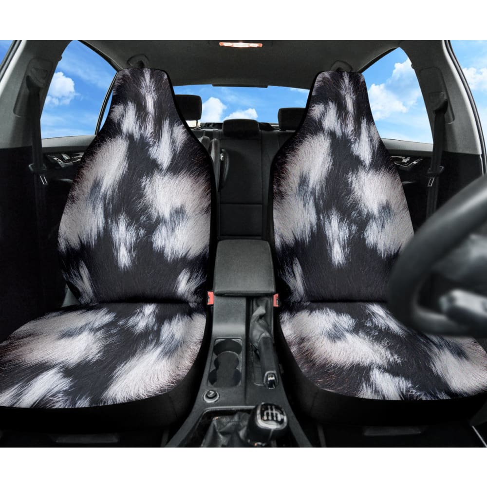 Amazing Best Gift Black And White Cowhide Print Car Seat Covers Custom 2 210601 - YourCarButBetter