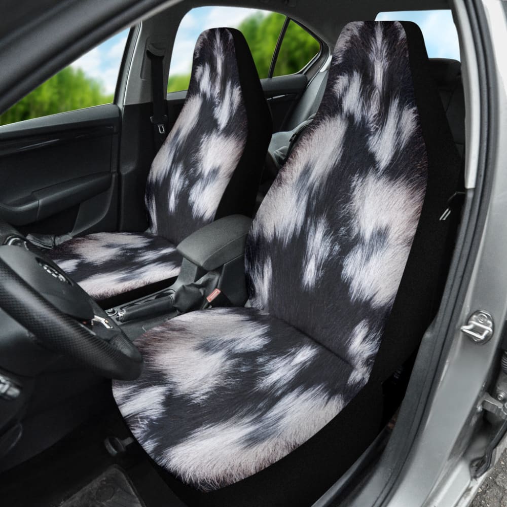 Amazing Best Gift Black And White Cowhide Print Car Seat Covers Custom 2 210601 - YourCarButBetter