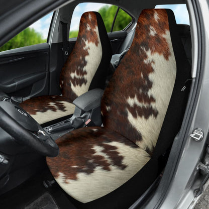Amazing Best Gift Brown Cowhide Print Car Seat Covers Custom 1 210601 - YourCarButBetter