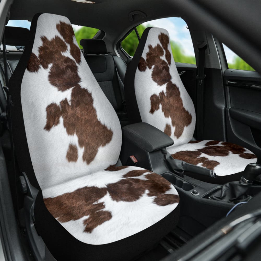 Amazing Best Gift Brown Cowhide Print Car Seat Covers Custom 3 210601 - YourCarButBetter