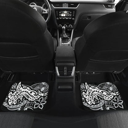 Amazing Black and White Hawaiian Polynesian Shark Tattoo Car Floor Mats 211405 - YourCarButBetter