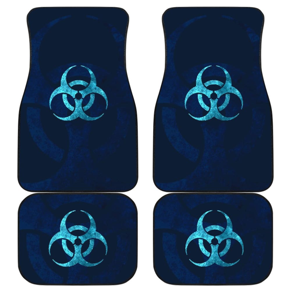 Amazing Blue Biohazard Car Floor Mats 211401 - YourCarButBetter