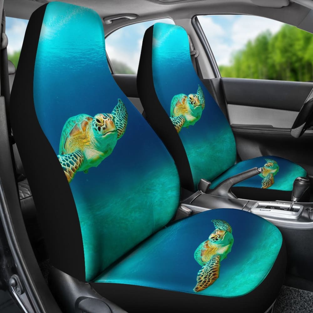 Amazing Blue Sea Turtle Car Seat Covers 210301 - YourCarButBetter