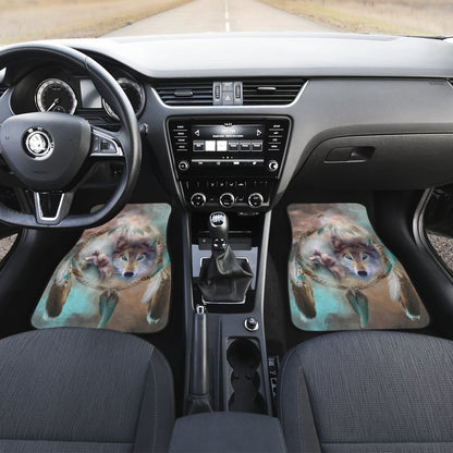 Amazing Dreamcatcher Blue Eyes Wolf Car Floor Mats 210507 - YourCarButBetter