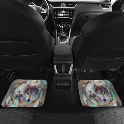 Amazing Dreamcatcher Blue Eyes Wolf Car Floor Mats 210507 - YourCarButBetter