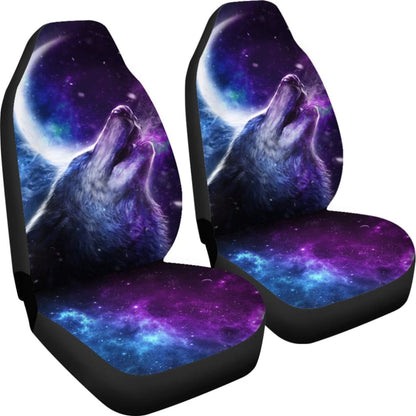 Amazing Galaxy Wolf And Moon Car Seat Covers 212203 - YourCarButBetter