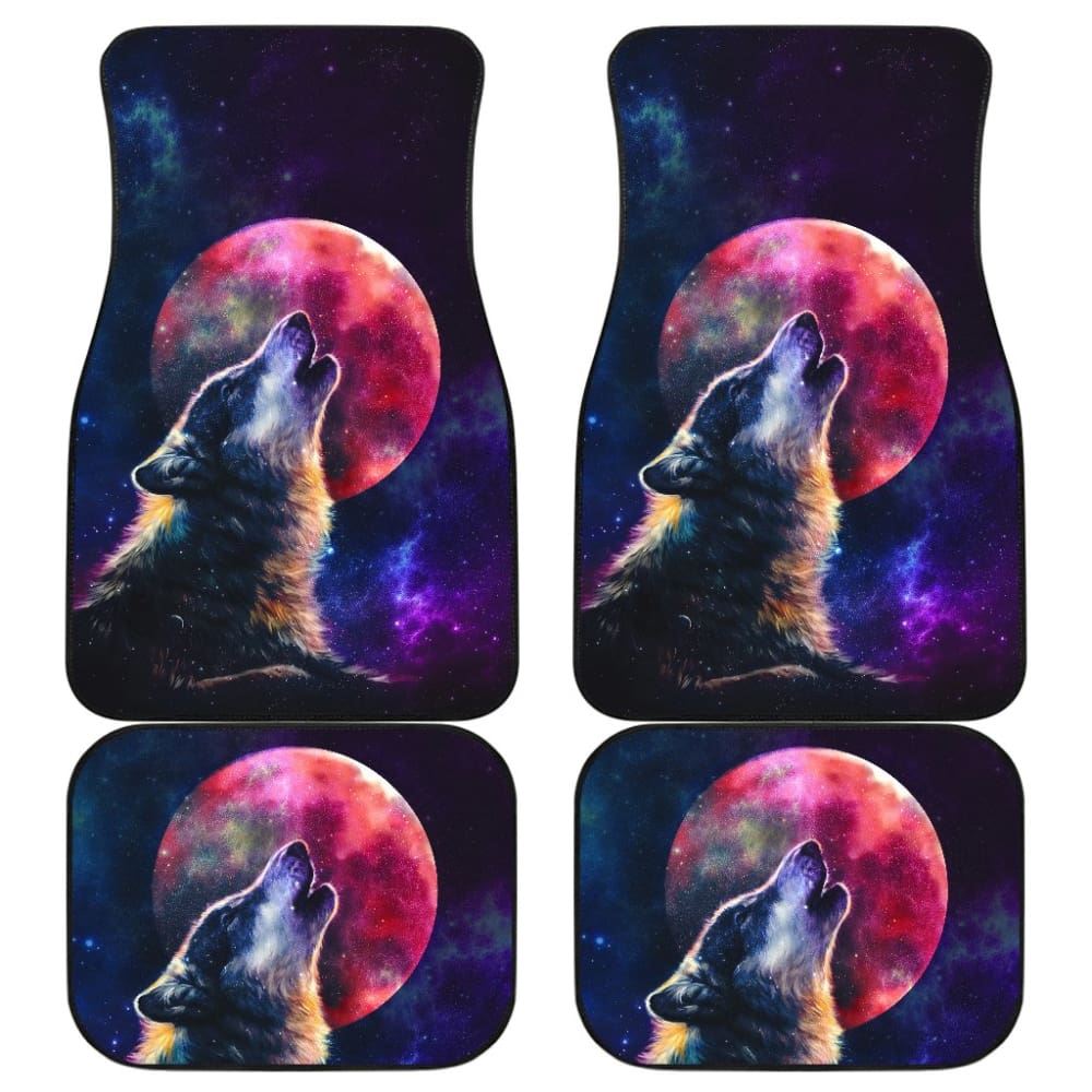 Amazing Galaxy Wolf And Red Moon Car Floor Mats 212203 - YourCarButBetter