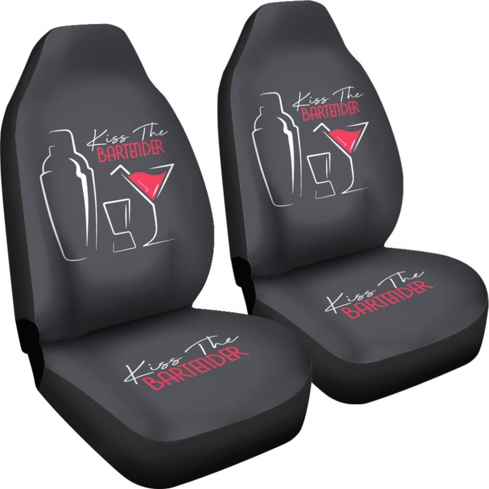 Amazing Gift For Bartender Lovers Kiss The Bartender Car Seat Covers 211601 - YourCarButBetter