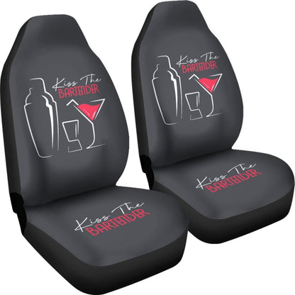 Amazing Gift For Bartender Lovers Kiss The Bartender Car Seat Covers 211601 - YourCarButBetter